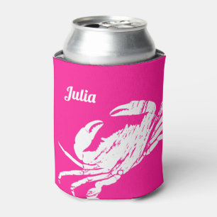 Enfriador De Latas Divertido cangrejo rosa caliente Personalizado Ref
