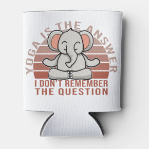 Enfriador De Latas Divertido elefante lindo haciendo yoga. divertido