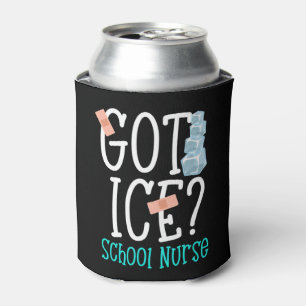 Enfriador De Latas Divertido enfermero de escuela de hielo diciendo r
