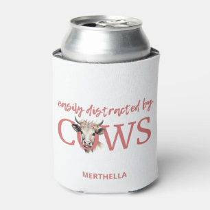 Enfriador De Latas Divertido FÁCILMENTE DISTRAÍDO POR COWS Vintage Fl
