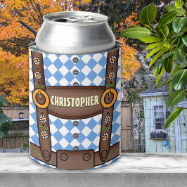 Enfriador De Latas Divertido Lederhosen Oktoberfest Personalizado