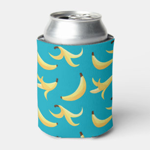 Enfriador De Latas Divertido patrón de plátano amarillo retro editabl