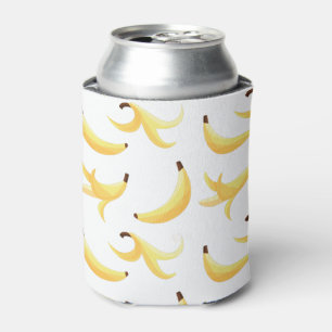 Enfriador De Latas Divertido patrón de plátano amarillo retro editabl
