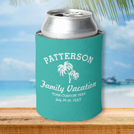 Enfriador De Latas Divertido Tropical Palm Tree Retro Summer Beach Tr