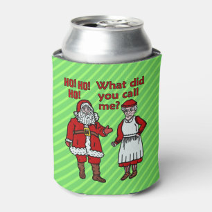 Enfriador De Latas Divertidos Navidades Santa Claus y la Sra. Holiday