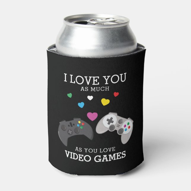 Enfriador De Latas Divertidos videojuegos de 'Te amo' | Personalizado (Lata Anverso)