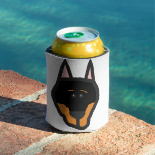 Enfriador De Latas dobie 2 caras personalizado de cabeza negro y roya