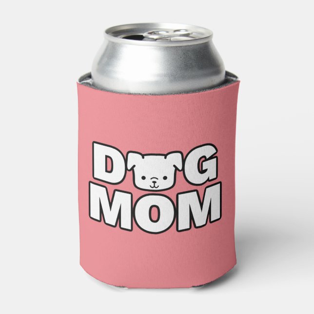 Enfriador De Latas DOG MOM Refrigerador de bebidas (rosa) (Lata Anverso)