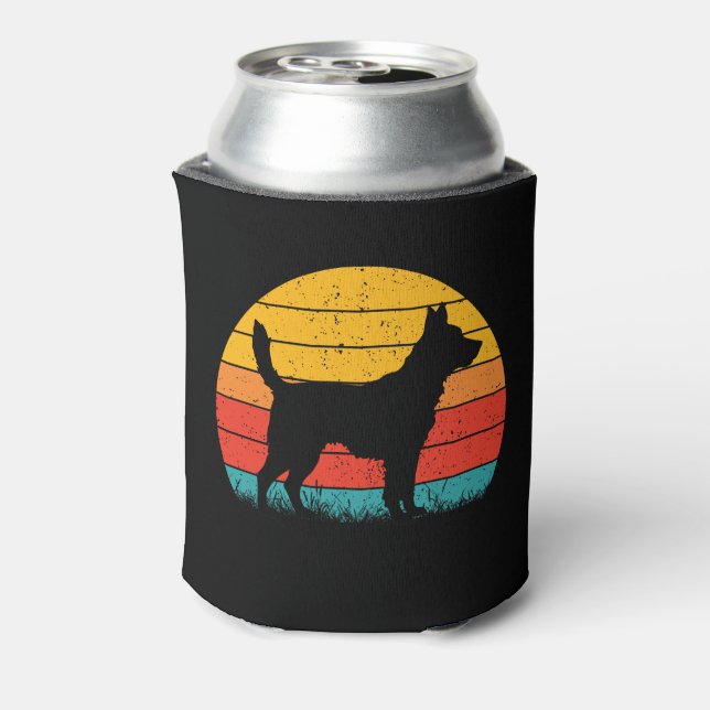 Enfriador De Latas Dog Silhouette at Sunset (Reverso de la lata)