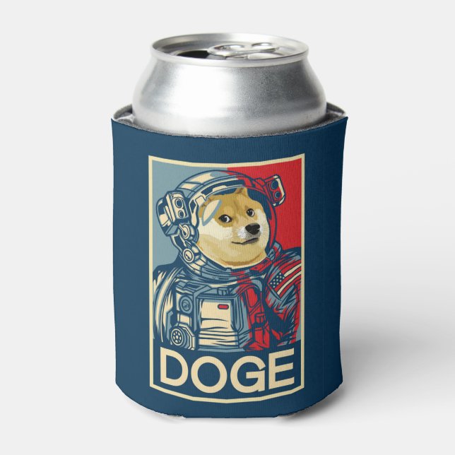 Enfriador De Latas Dogecoin Astronauta Doge To The Moon Crypto Funny (Lata Anverso)