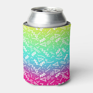 Enfriador De Latas Doodle bosquejado arco iris de neón retro de los