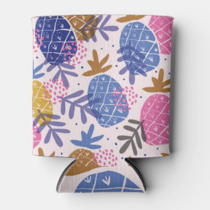 Enfriador De Latas Doodle de piña de resumen minimalista