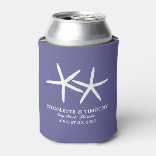 Enfriador De Latas Dos Starfish Skinny   Boda de Lavanda Oscura
