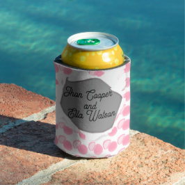 Enfriador De Latas Dotted pink pastel aesthetic weeding can cooler