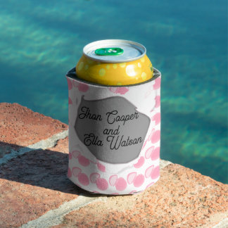 Enfriador De Latas Dotted pink pastel aesthetic weeding can cooler