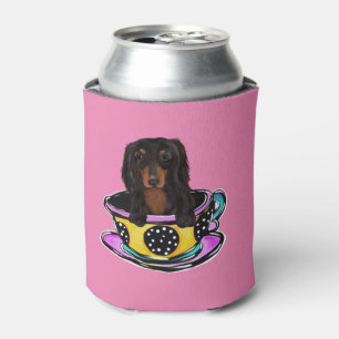 Enfriador De Latas Doxie Negro de Pelo Largo