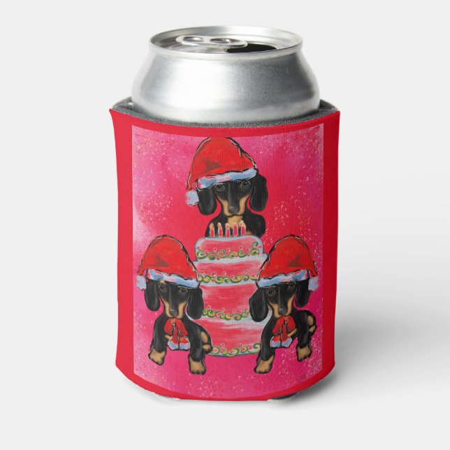 Enfriador De Latas Doxies de Navidad (Reverso de la lata)