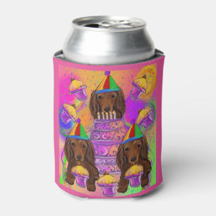 Enfriador De Latas Doxies pelirrojos de pelo largo