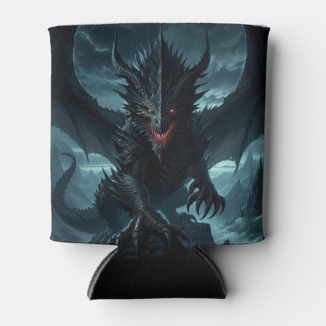 Enfriador De Latas Dragón medieval oscuro (Anverso)