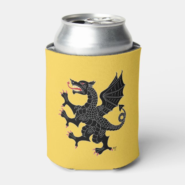 Enfriador De Latas Dragon Rampant Sable (Lata Anverso)