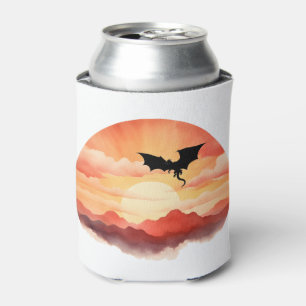 Enfriador De Latas Dragon Silhouett contra el atardecer