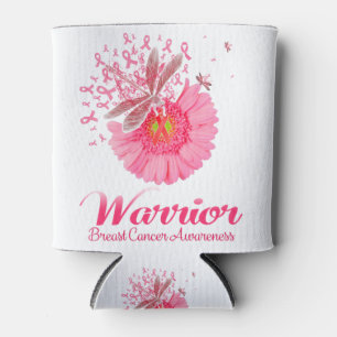 Enfriador De Latas Dragonfly rosado Guerrero de girasol pecho