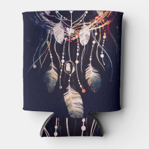 Enfriador De Latas Dreamcatcher, ramas, estilo boho, arte digital.