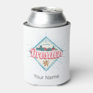 Enfriador De Latas Dresden Alemania Sajonia Retro Skyline Vintage
