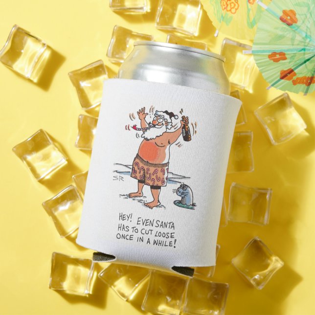 Enfriador De Latas Drunk Santa can cooler (Verano in situ)