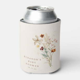 Enfriador De Latas Ducha de flores de pradera rústicas boho para bebé