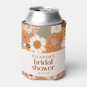 Enfriador De Latas Ducha de Novia Bohemio Floral Terracota Retro Pers