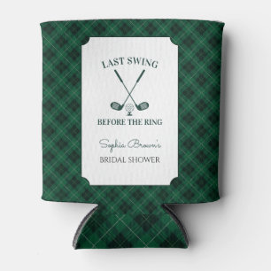 Enfriador De Latas Ducha de Novia de Golf con Cuadros Verdes