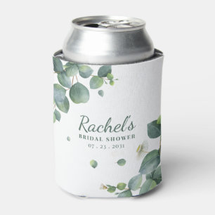 Enfriador De Latas Ducha de Novia Floral Personalizada de Eucalipto V