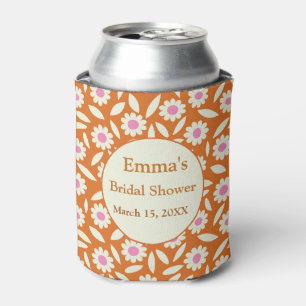Enfriador De Latas Ducha de Novia Floral Retró Hippie Daisy  