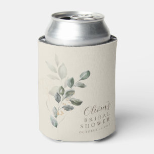 Enfriador De Latas Ducha de Novia Minimalista Dorada con Vegetación P