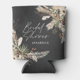 Enfriador De Latas Ducha de novia pampas eucalipto moda negra moderna