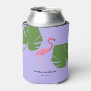 Enfriador De Latas Ducha de novia tropical de flamenco púrpura person