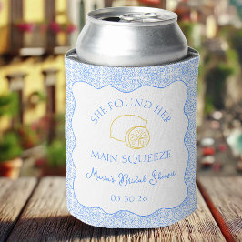 Enfriador De Latas Ducha Nupcial Main Squeeze Azulejo Azul Limón