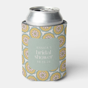 Enfriador De Latas Ducha Nupcial Retro Boho Floral Pastel Personaliza