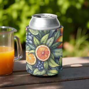 Enfriador De Latas Duchas Nupciales Elegantes de Acuarela de Naranja