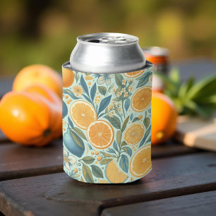Enfriador De Latas Duchas Nupciales Elegantes de Acuarela de Naranja