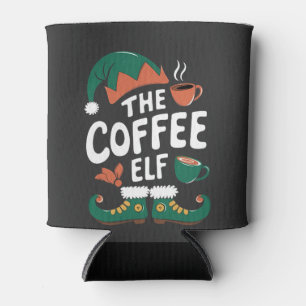 Enfriador De Latas Duende del café Navidad Divertido Cafeína Amantes