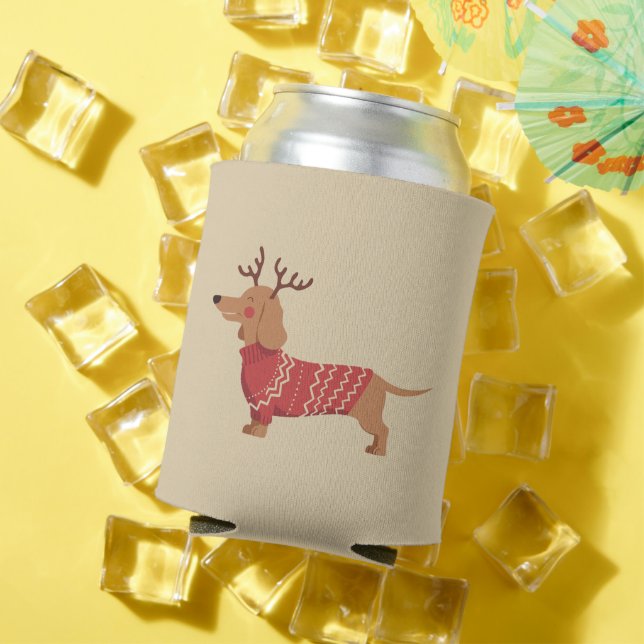Enfriador De Latas Dueño de perros Dachshund Regalo Navidad (Verano in situ)