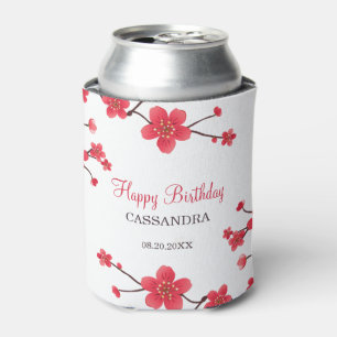 Enfriador De Latas Dulce Blossom De Cerezo Rojo Sakura Cumpleaños Flo