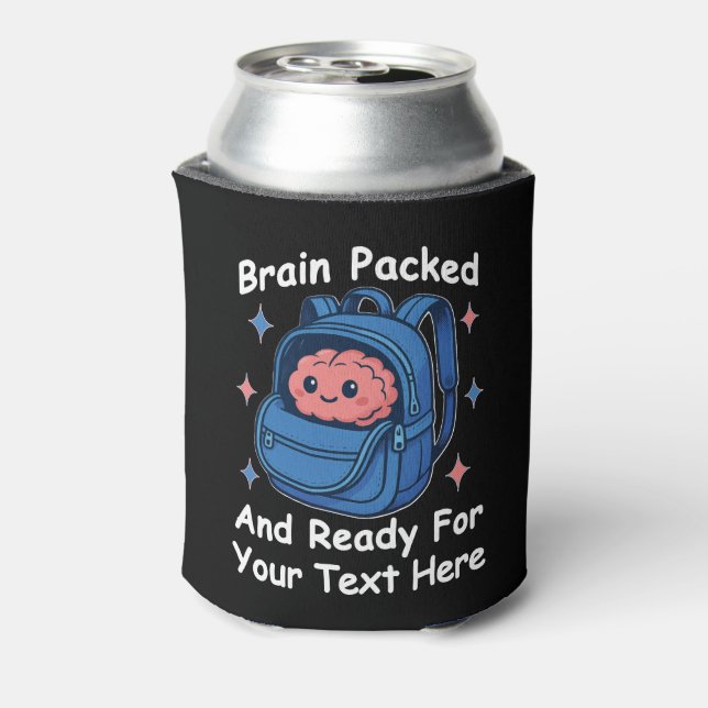 Enfriador De Latas Dulce diseño personalizable de “Cerebro listo” par (Reverso de la lata)