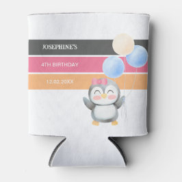Enfriador De Latas Dulce dulce pingüino Chica de cumpleaños