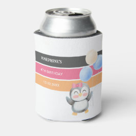 Enfriador De Latas Dulce dulce pingüino Chica de cumpleaños