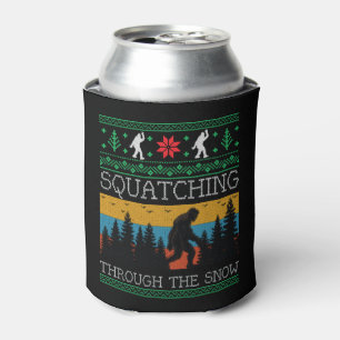 Enfriador De Latas Dulce Retro Sasquatch Navidades Feo Bigfoot