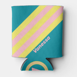 Enfriador De Latas Dulce Sea Kiss Stripes con nombre