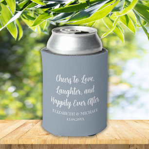 Enfriador De Latas Duste Blue Elegant Wedding Cheings to Love